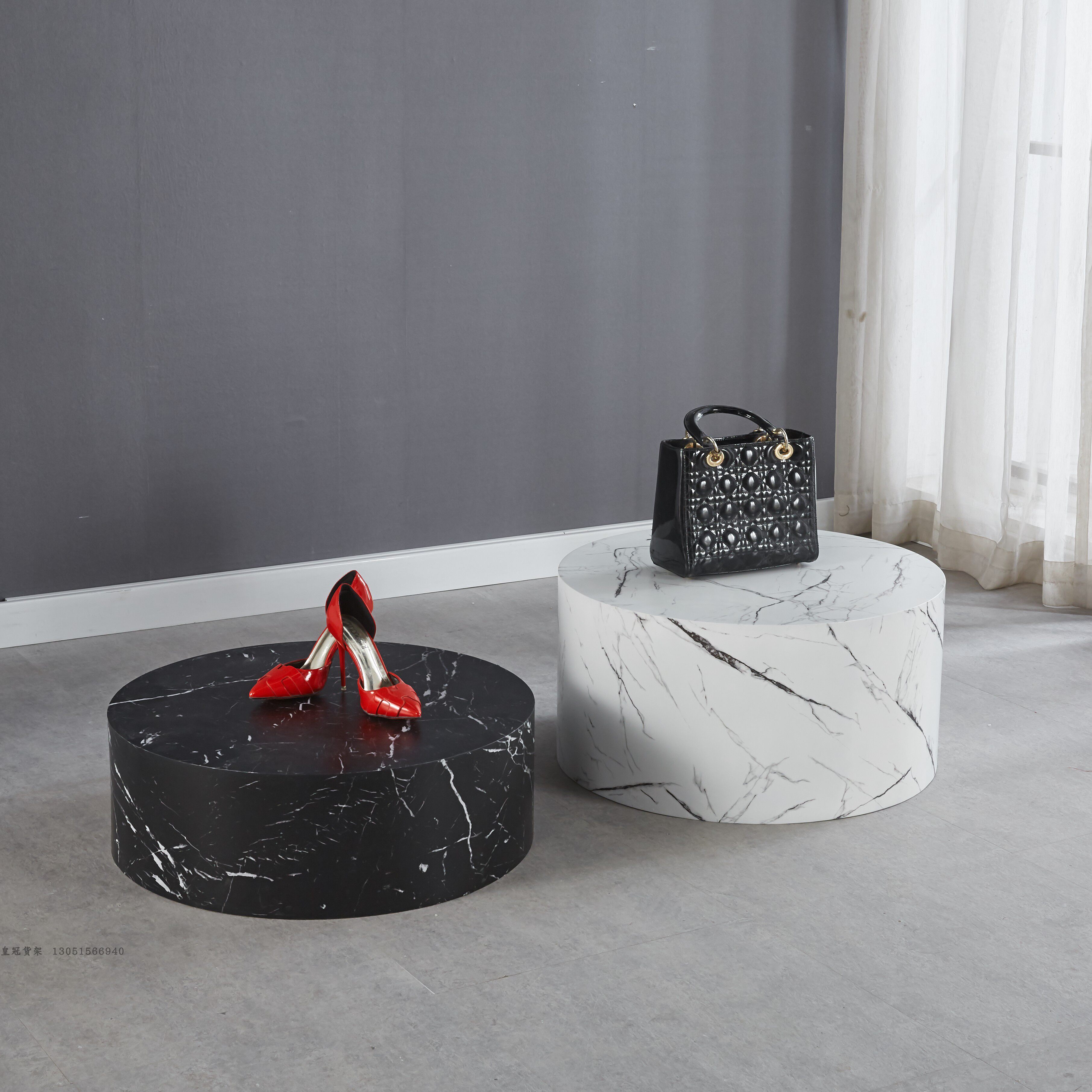 网红直播台子子站台地展示台圆形长方形踩台模特展示地台