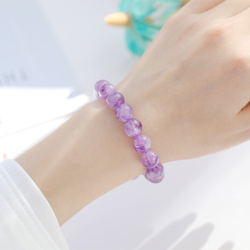 薰衣草手串女水晶手链天然正品首饰珠子手饰散珠串珠手链
