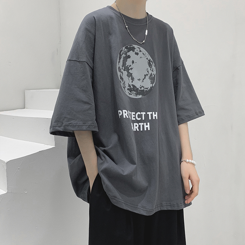 纯棉短袖t恤男2022新款夏季小众设计港风潮牌宽松ins潮半袖上衣服