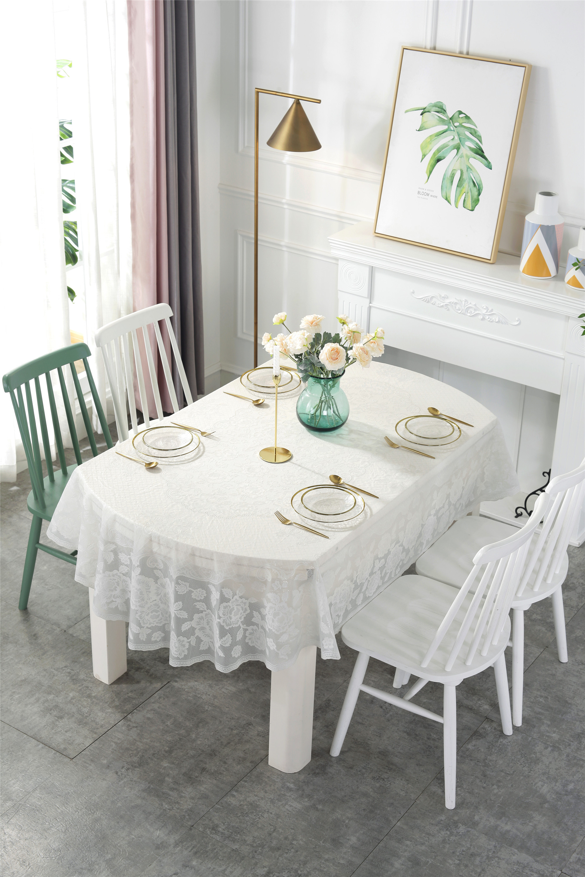 餐桌桌布椭圆形加大防水隔热耐脏易打理打理大餐桌布