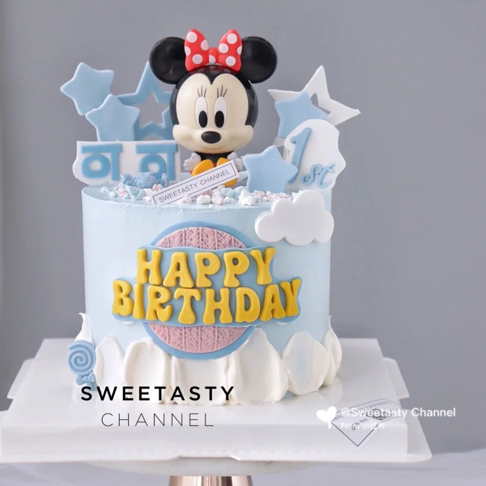 儿童节宝宝一周周岁坐姿鼠宝宝生肖小老鼠蛋糕装饰节日装扮用品