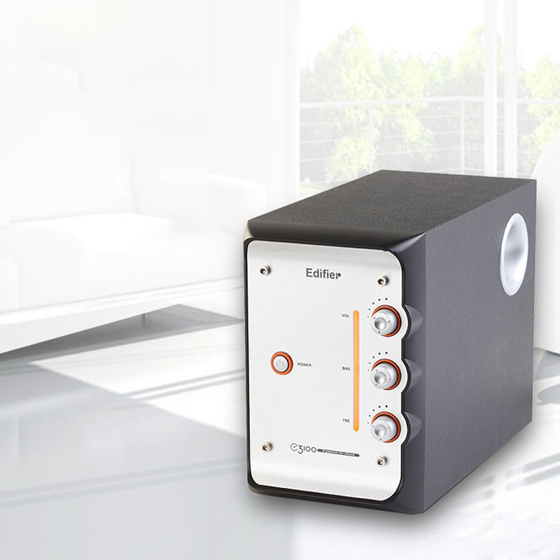 edifier漫步者e3100音箱低音炮木质笔记本台式电脑音响电脑多媒体音箱