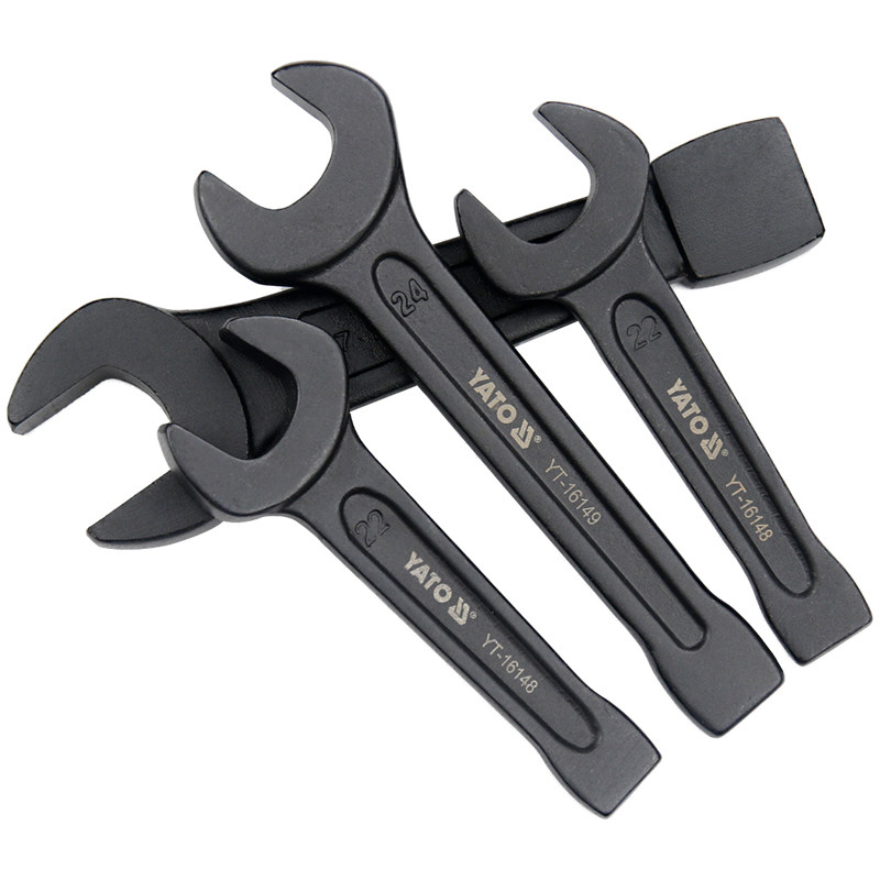 扳手yato开口敲击重型单头直柄呆22150mm大号工业单头呆扳手