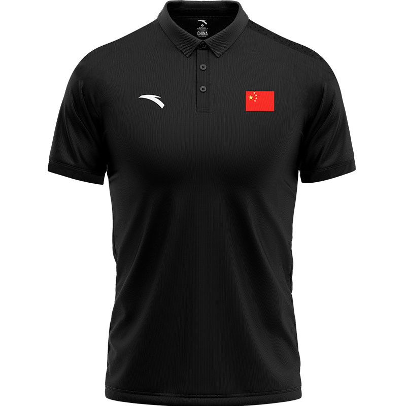 短袖anta安踏男款国服国旗polo翻领国家队451201035运动t恤