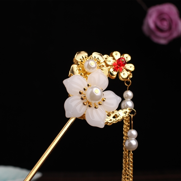 月缺汉服发饰发簪古装头饰古风复古流苏古代发饰