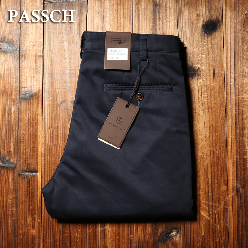 欧洲站男士冬季加绒男裤进口奢华天丝免烫保暖直筒宽松商务休闲裤