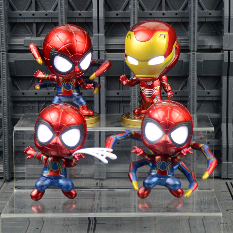q版钢铁侠蜘蛛侠手办模型摆件漫威复仇者联盟4公仔玩具礼品物盲盒