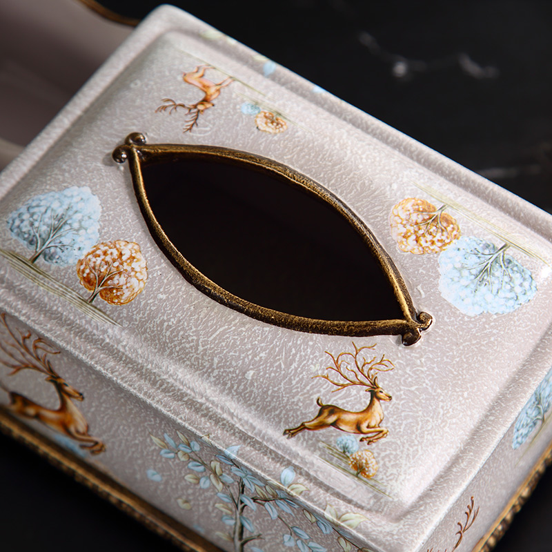 欧式家居纸巾盒装饰品家用客厅茶几摆件个性麋鹿创意简约抽纸盒