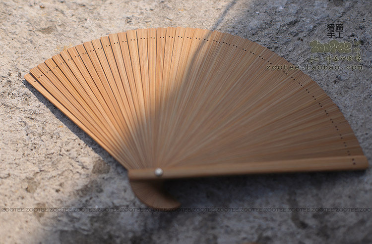 折扇扇子竹扇全竹素扇5寸小扇原色水月通禅扇子
