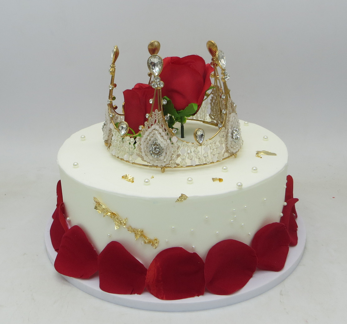 仿真蛋糕女王皇冠情景生日蛋糕花卉鲜花女神模型仿真水果