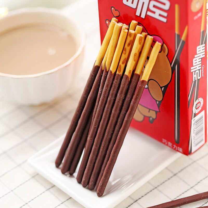 韩国进口乐天派派乐扁桃桃仁巧克力注心涂层装饰夹心饼干