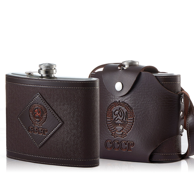 俄罗斯cccp加厚小酒酒壶德国高档不锈钢2斤随身酒具