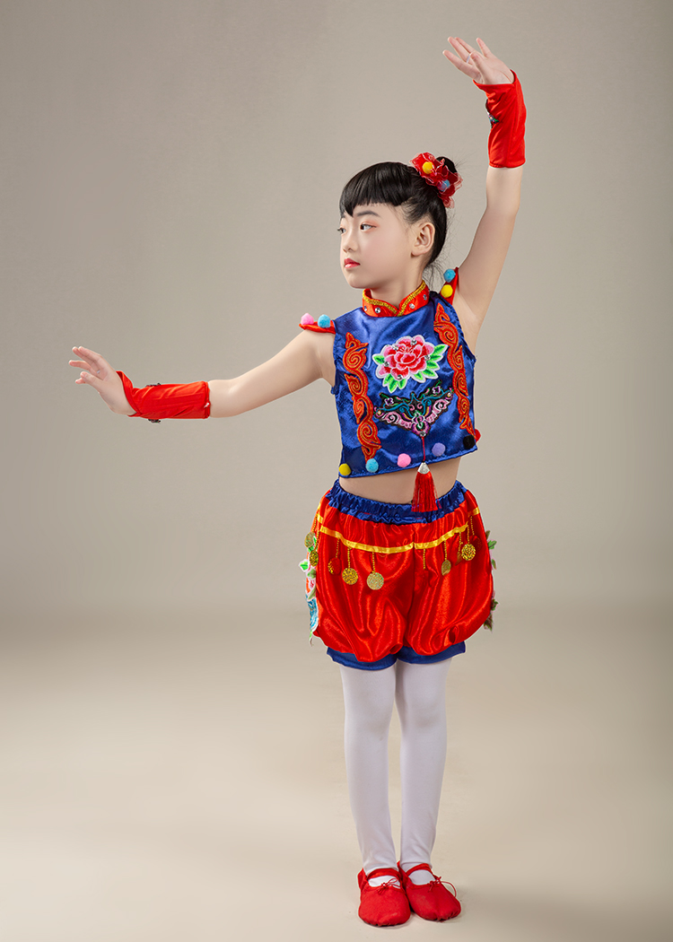 儿童幼儿红灯笼开门红开门娃娃道德舞蹈中国民族舞儿童演出服