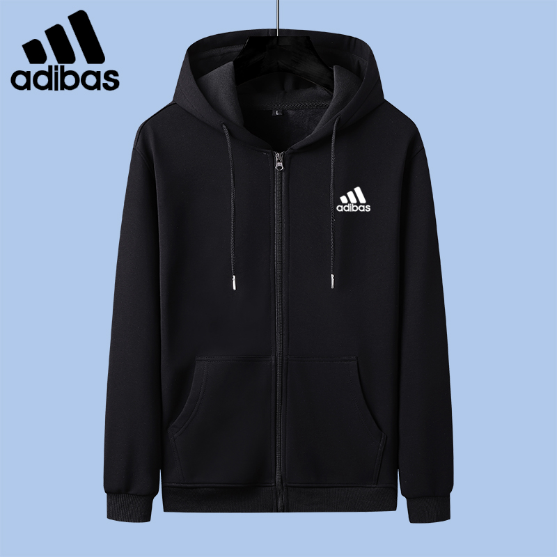 卫衣男纯棉秋季加绒加厚开衫外套连帽运动休闲拉链带帽衫宽松上衣