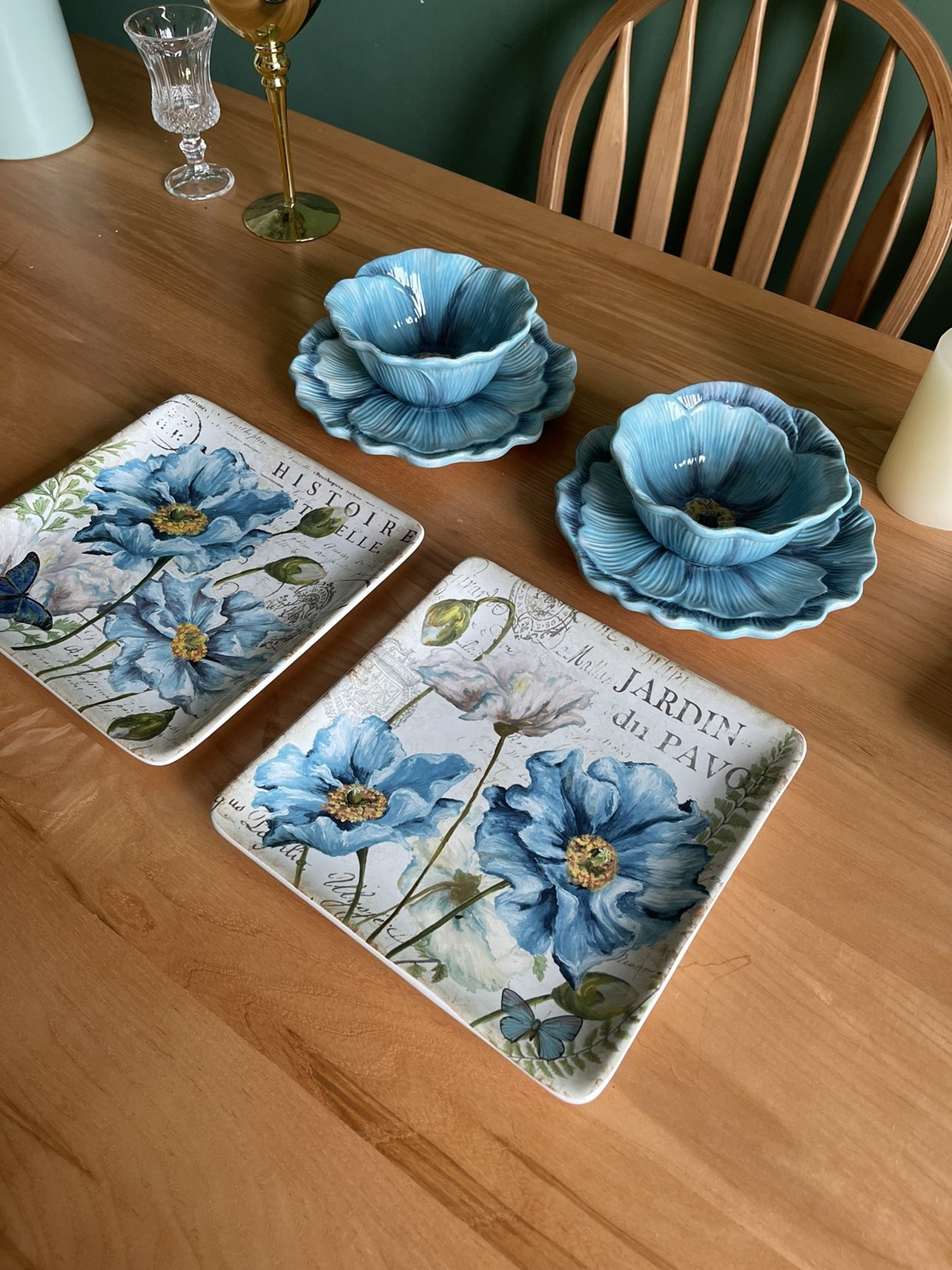 外贸果盘花朵盘子盘挂装饰美式餐盘陶瓷西餐盘