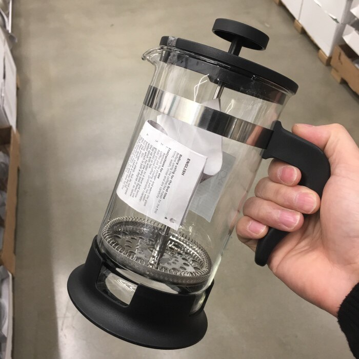 ikea宜家乌普塔滤压法压咖啡壶家用冲茶法式玻璃咖啡壶