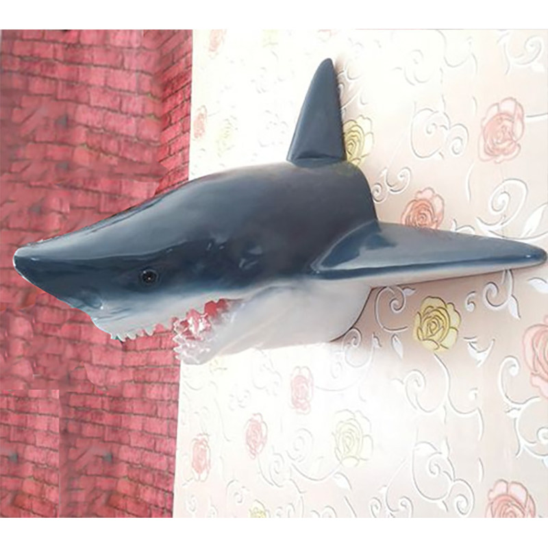 新品创意立体壁饰鲨鱼壁挂简约现代家居海鲜壁饰