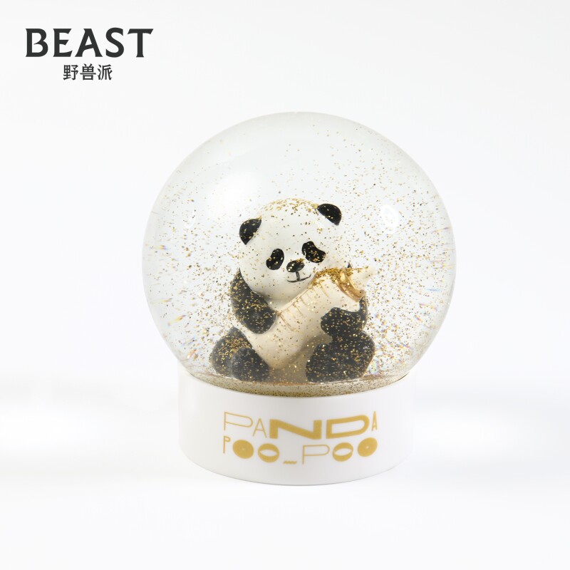 thebeast野兽派熊猫噗噗水晶球可爱桌面摆件生日摆件
