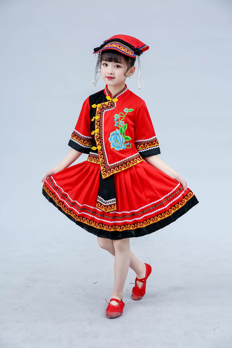 56个少数民族特色传统服装儿童童男女童阿昌族演出服儿童演出服