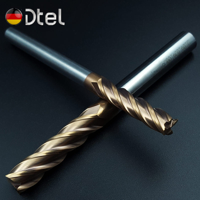 铣刀德特平刀平底合金钨钢硬质四刃55度加长立铣刀
