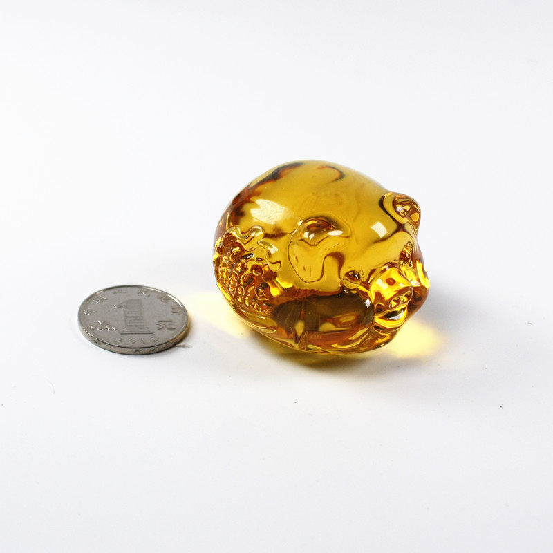 高档仿琉璃金黄透明水晶玻璃元宝奖励孩子惊喜礼品大富翁宝藏玩具