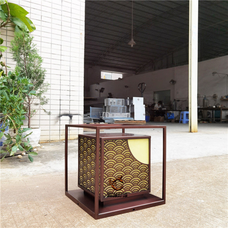新中式庭院灯广东灯箱不锈钢矮灯云石室外景观灯特色景观庭院灯饰