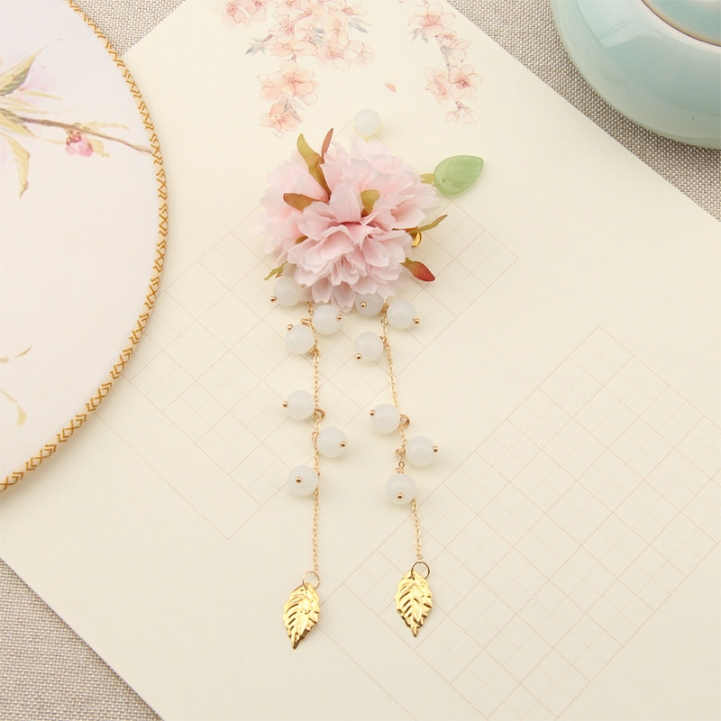 杏花雨古风绢花发簪发夹步摇diy手工手工制制作其他diy饰品配件