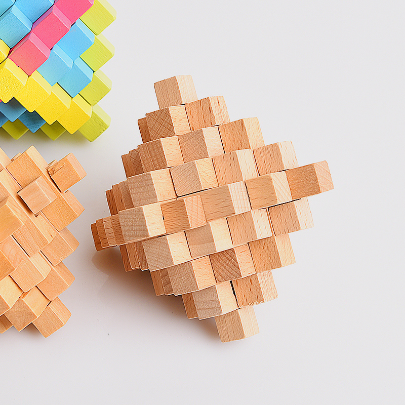 玩具成人儿童益智拆装木制孔明锁古典榉木大菠萝解锁