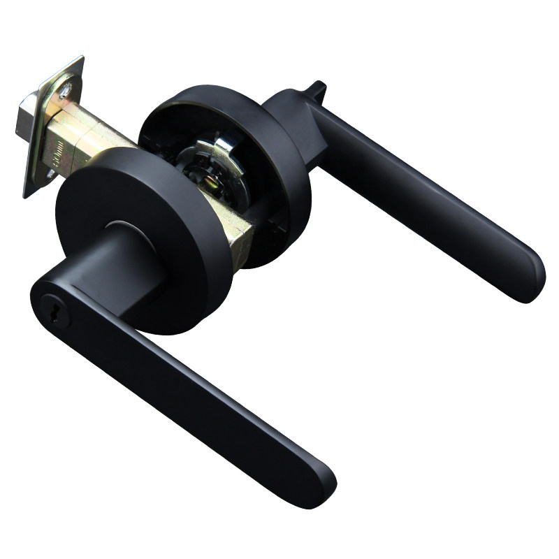 执手磁吸静音门锁三杆室内卫生间卧室家用通用机械门锁