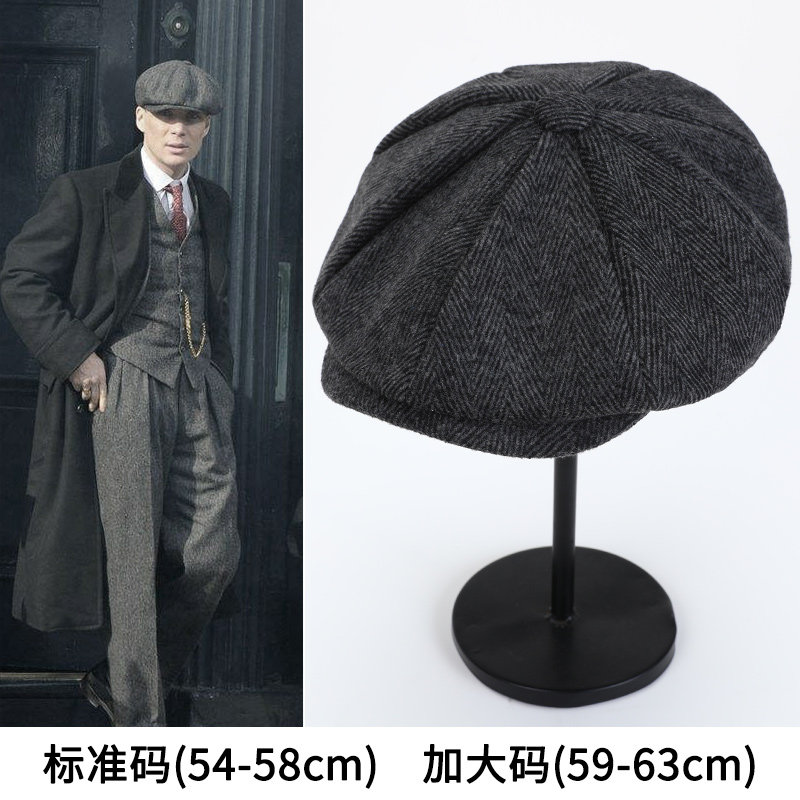 画家帽男贝雷帽ins八角帽浴血黑帮帽子剃刀党报童春秋