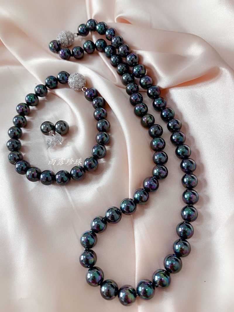 深海海母珍珠大溪地炫彩色正圆锁骨项链手链其他