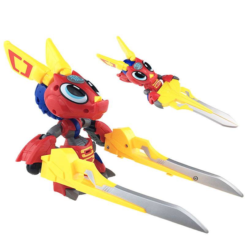 正版钢甲小龙玩具钢铁铁甲小龙虾十二生肖战士变形儿童机器人