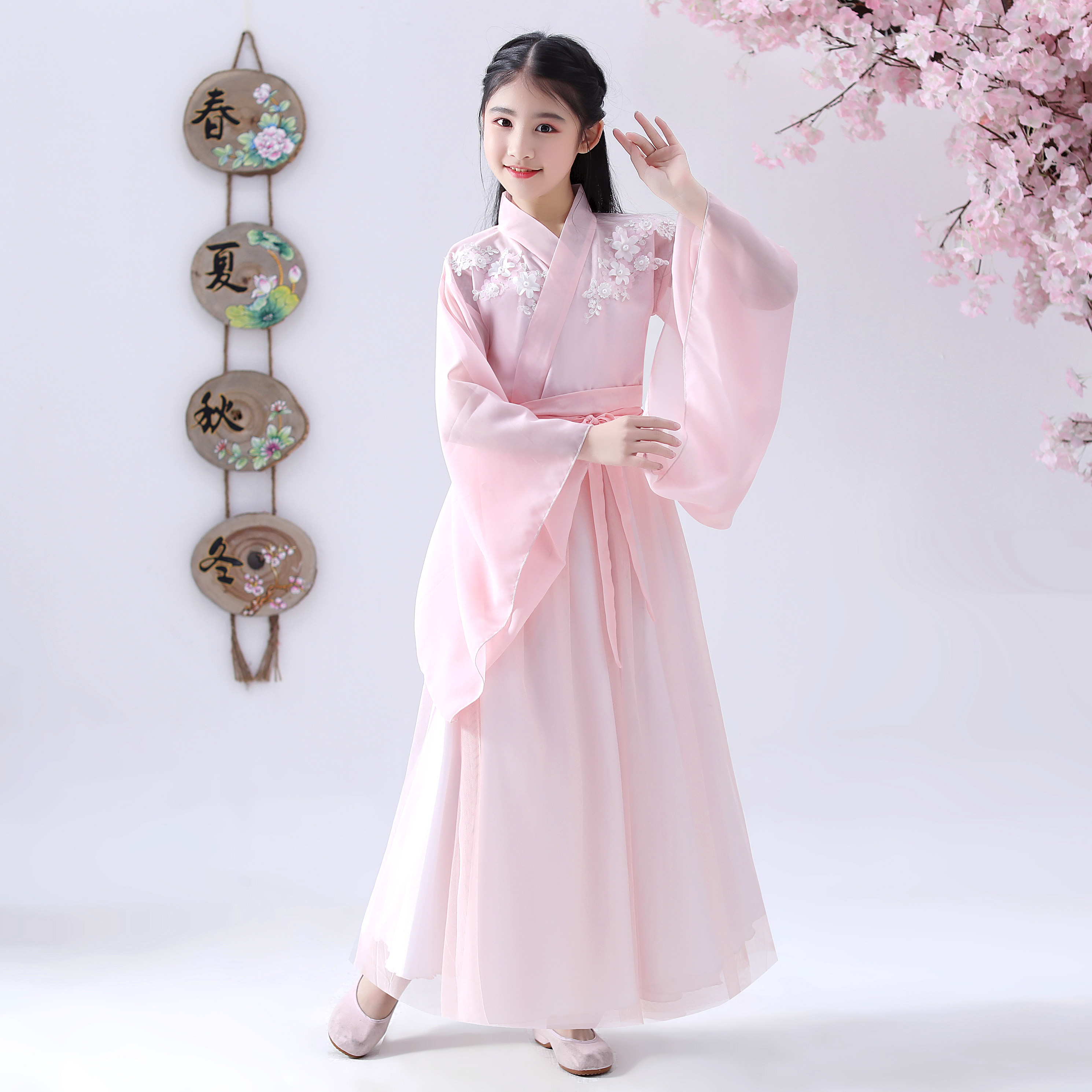 三生三世十里桃花儿童白浅古装cos同款小孩中大儿童演出服