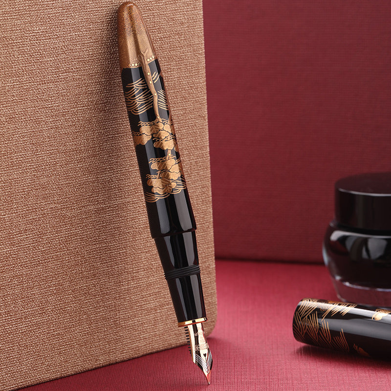 白金piz-300000上级加贺莳绘-宗制作滨松鳞纹18k钢笔