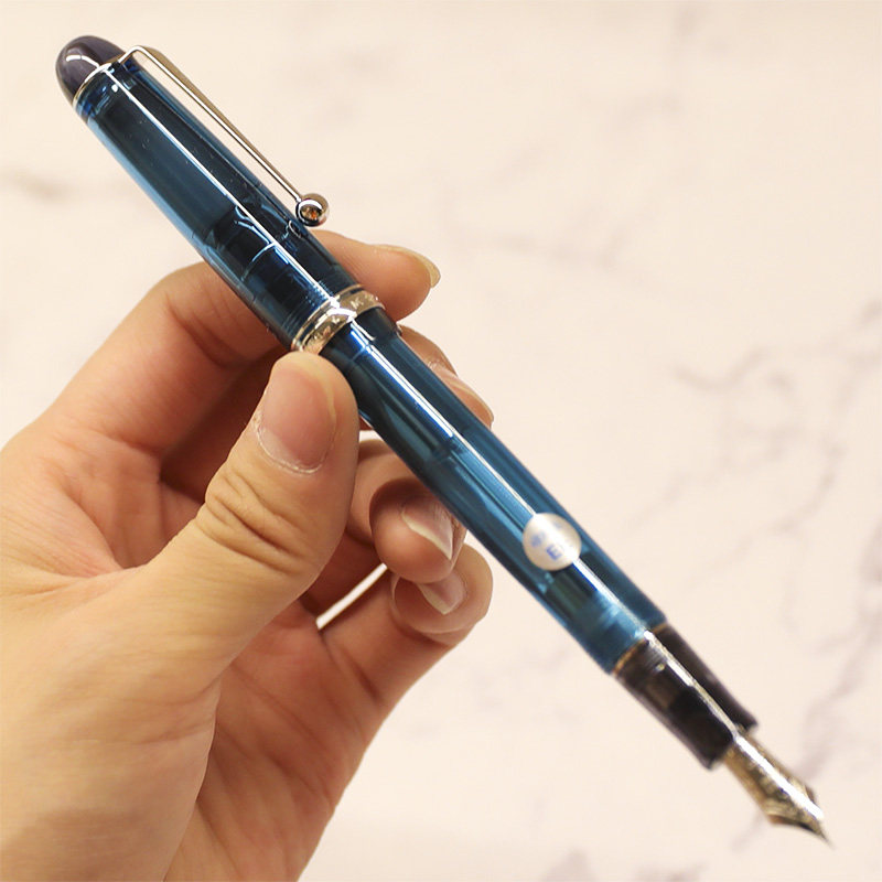 日本pilot百乐74custom贵客透明松石绿酒14k金尖钢钢笔