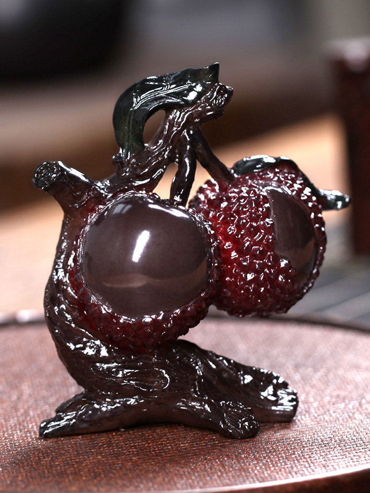 家用网红红茶变色荔枝茶道茶盘摆件可养功夫茶宠摆件