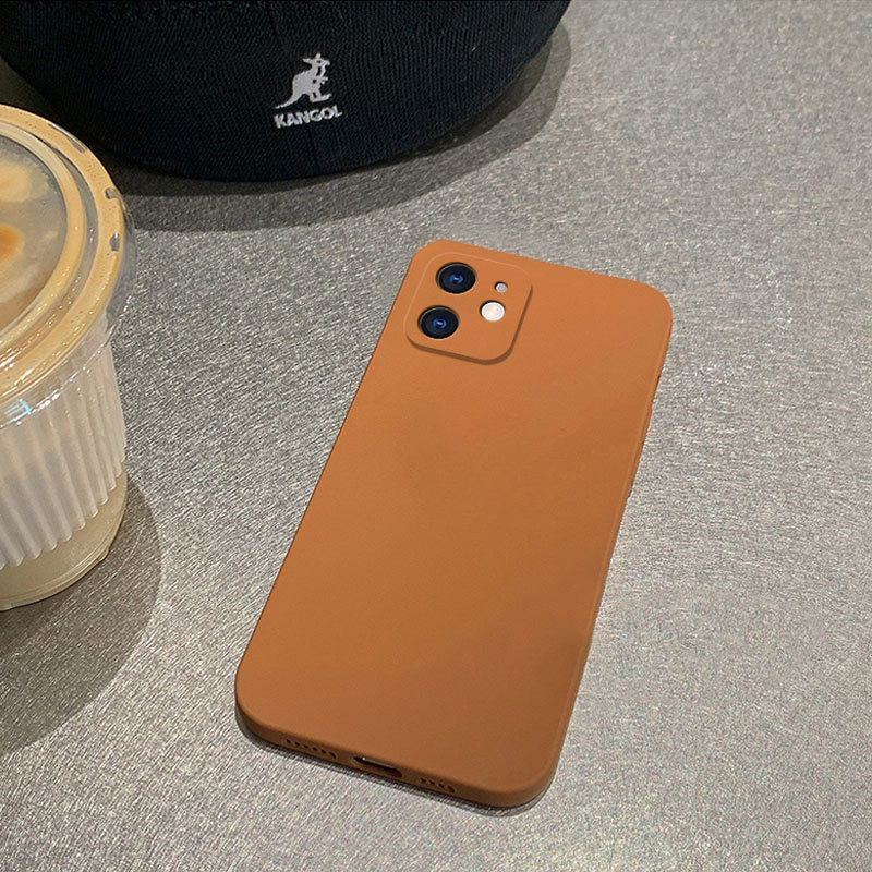 焦糖棕色适用小米红米k40手机壳note9液态1011pro硅胶k20直边10x