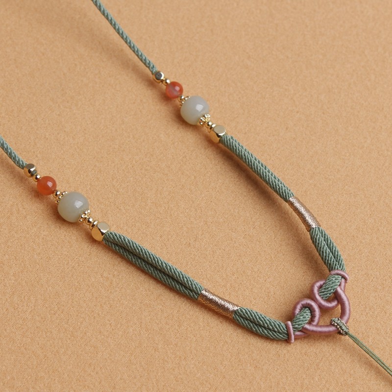 简雅吊坠挂绳男女挂件绳玉坠玉佩可调节文艺绳