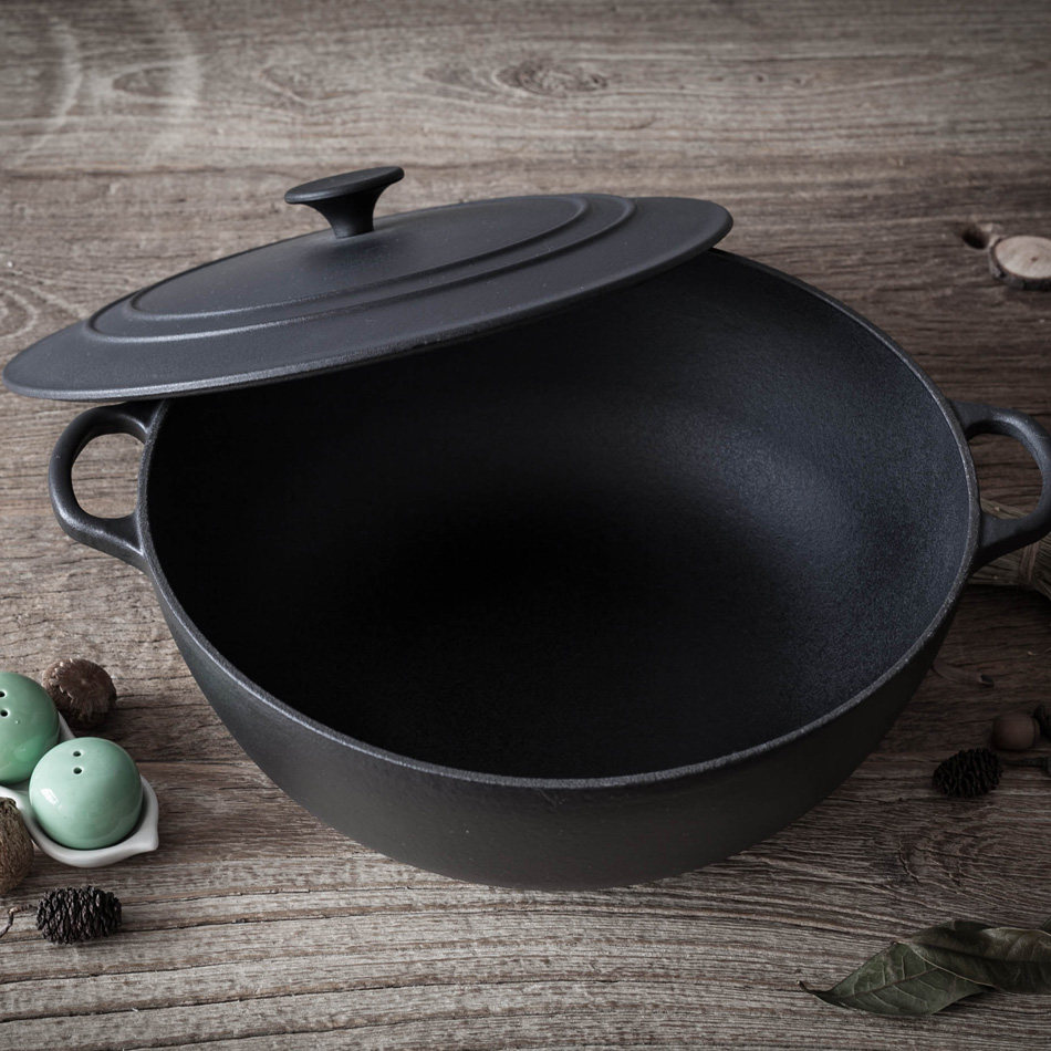 典匠 铸铁锅珐琅锅汤锅32cm加厚加深生铁深炖锅大炖盅电磁炉通用