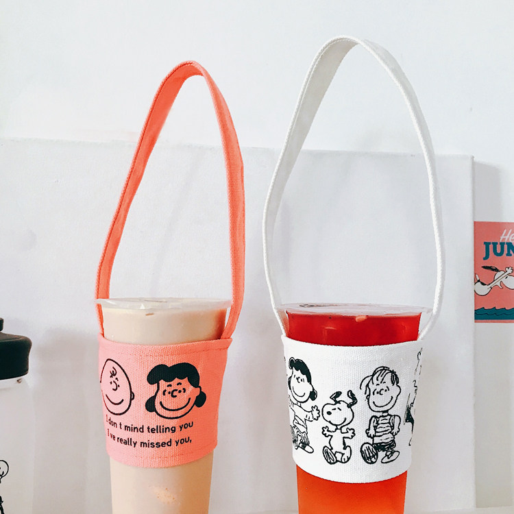 ins可爱卡通查理mercimore奶茶茶杯套防防冰饮料杯套