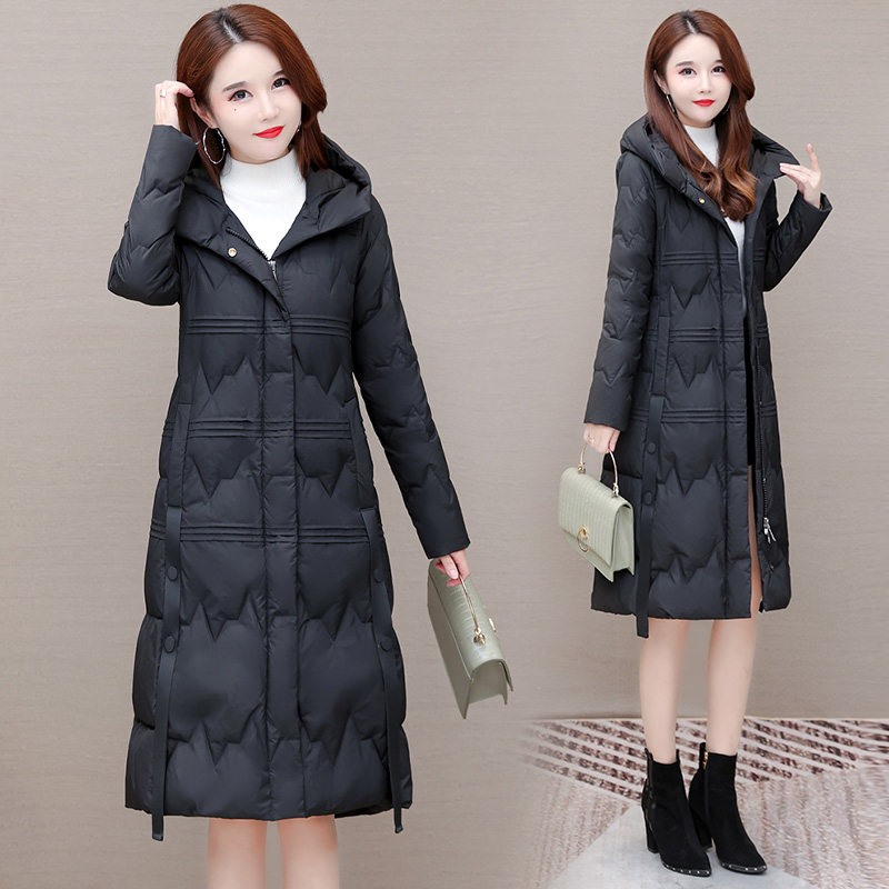 冬季女装宽松鸭绒白鸭绒中年新款显瘦款韩版中长羽绒服