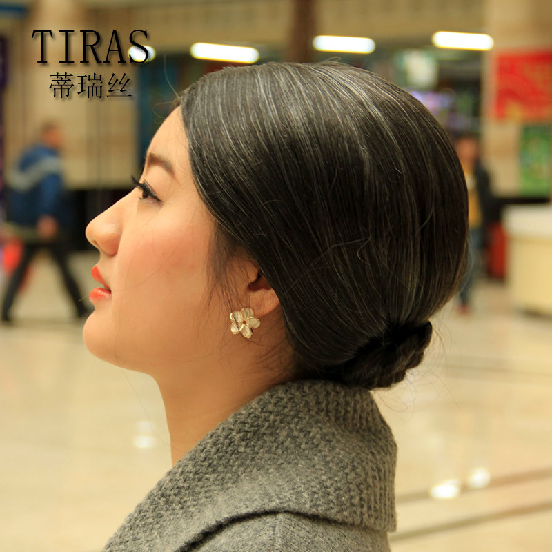 假发老奶奶太太演出头套盘头奶奶花白短发中老年人日常整顶假发