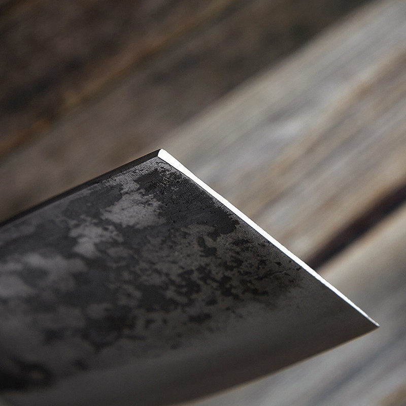 周家刀手工锻打夹钢家用菜刀一体柄铁柄切肉切片菜刀