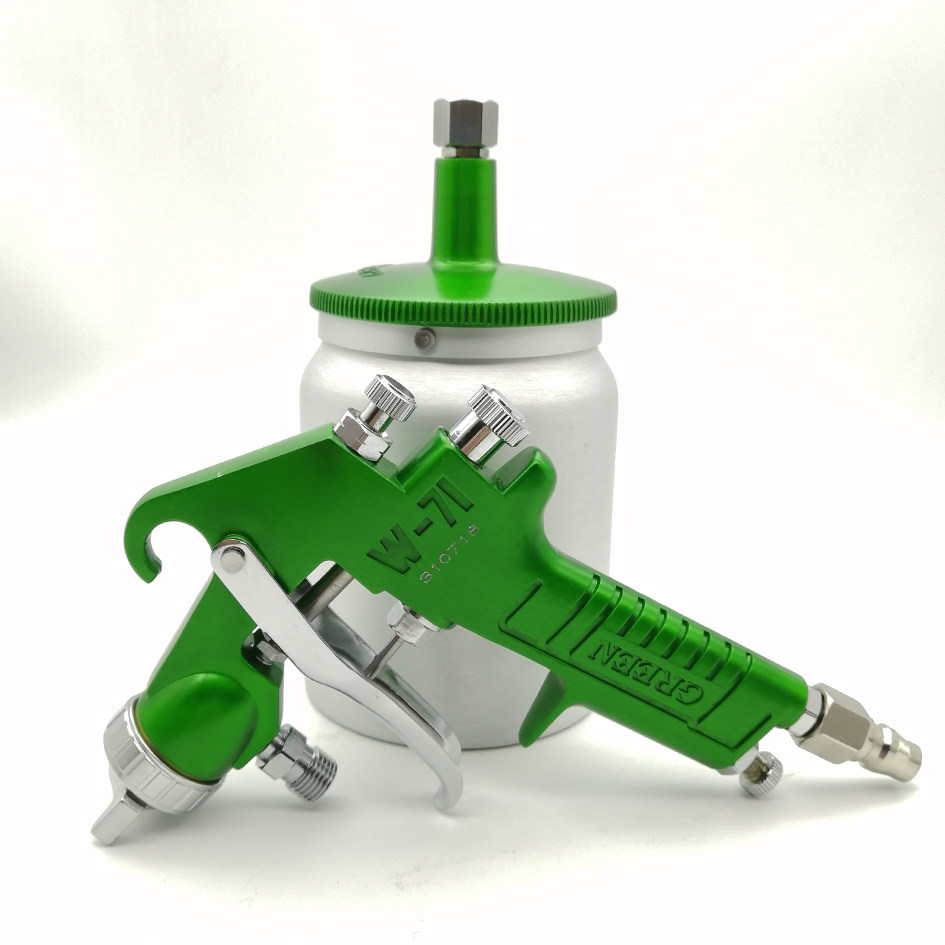 漆枪绿牌得力green喷枪w71gs油漆喷漆压送汽车喷枪