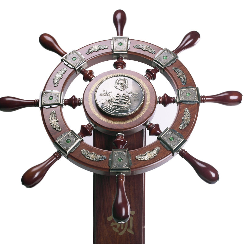 领航航舵航海摆件大号落地舵手大厅装饰公司店铺摆件
