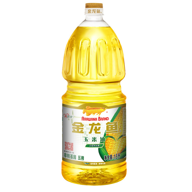 金龙鱼玉米油1800ml桶装植物油食用油色拉油调味油包玉米油