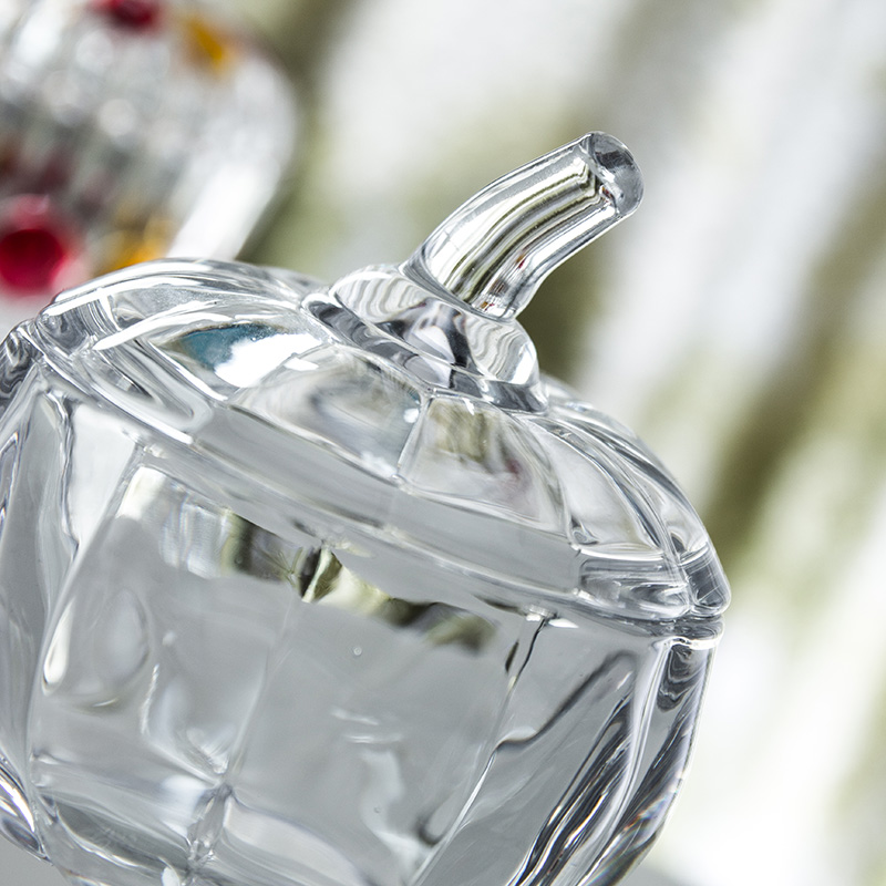 欧式无铅铅玻璃糖盒仿生南瓜高脚糖罐调味品收纳糖缸