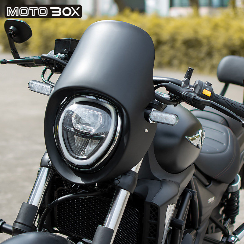 豪爵tr300改装原装大灯猪头头罩仪表风挡车头摩托车导流罩