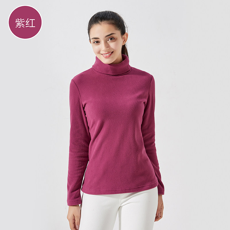 户外绒衣女士2019秋冬季翻领套头防风加绒保暖抓绒衣