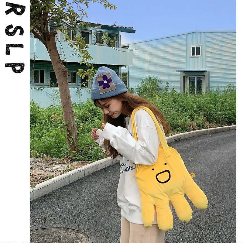 若素良品2021新款单肩玩偶布包可爱软萌搞怪章鱼大容量毛绒休闲包